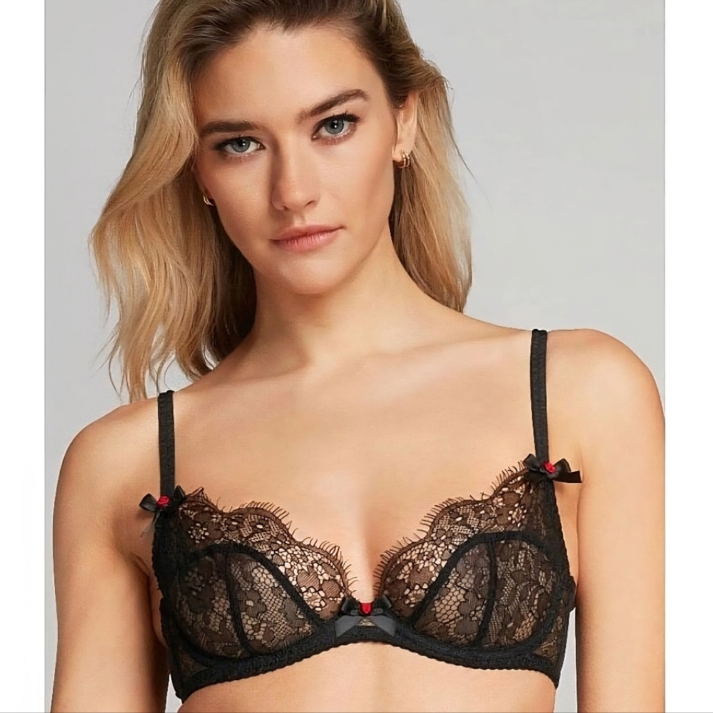 Agent Provocateur Lorna Black Lace Plunge Bra 34F